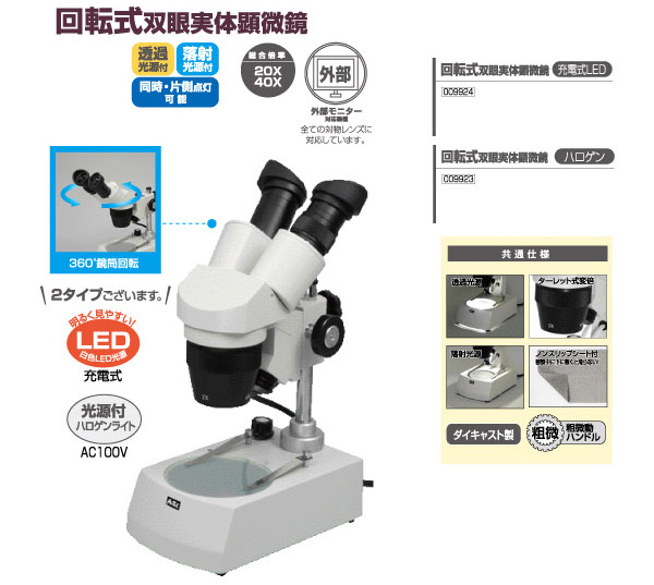 顕微鏡|双眼実体顕微鏡|回転式双眼実体顕微鏡